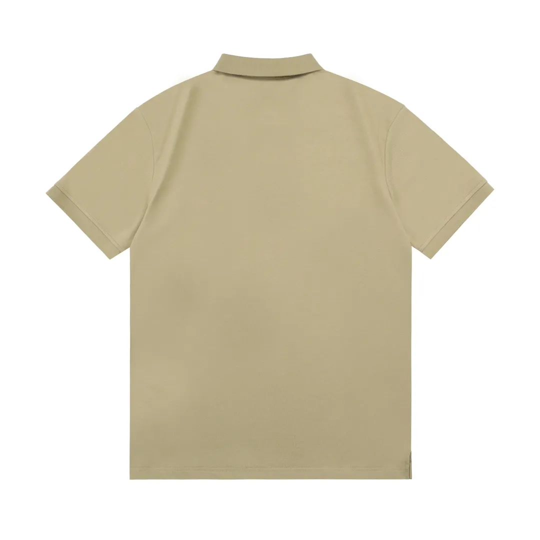 🅿️190 RALPH LAUREN 2025 new style classic polo embroidered little bee logo, same style for men and women, casual polo shirt ·Customized pique cotton fabric ·Imported Tajima machine embroidery technology ·Collar label, hangtag, main mark and three labels complete Color: Khaki Size: M-XXXL